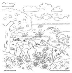 Coloring Page-Creation-Adam and Eve